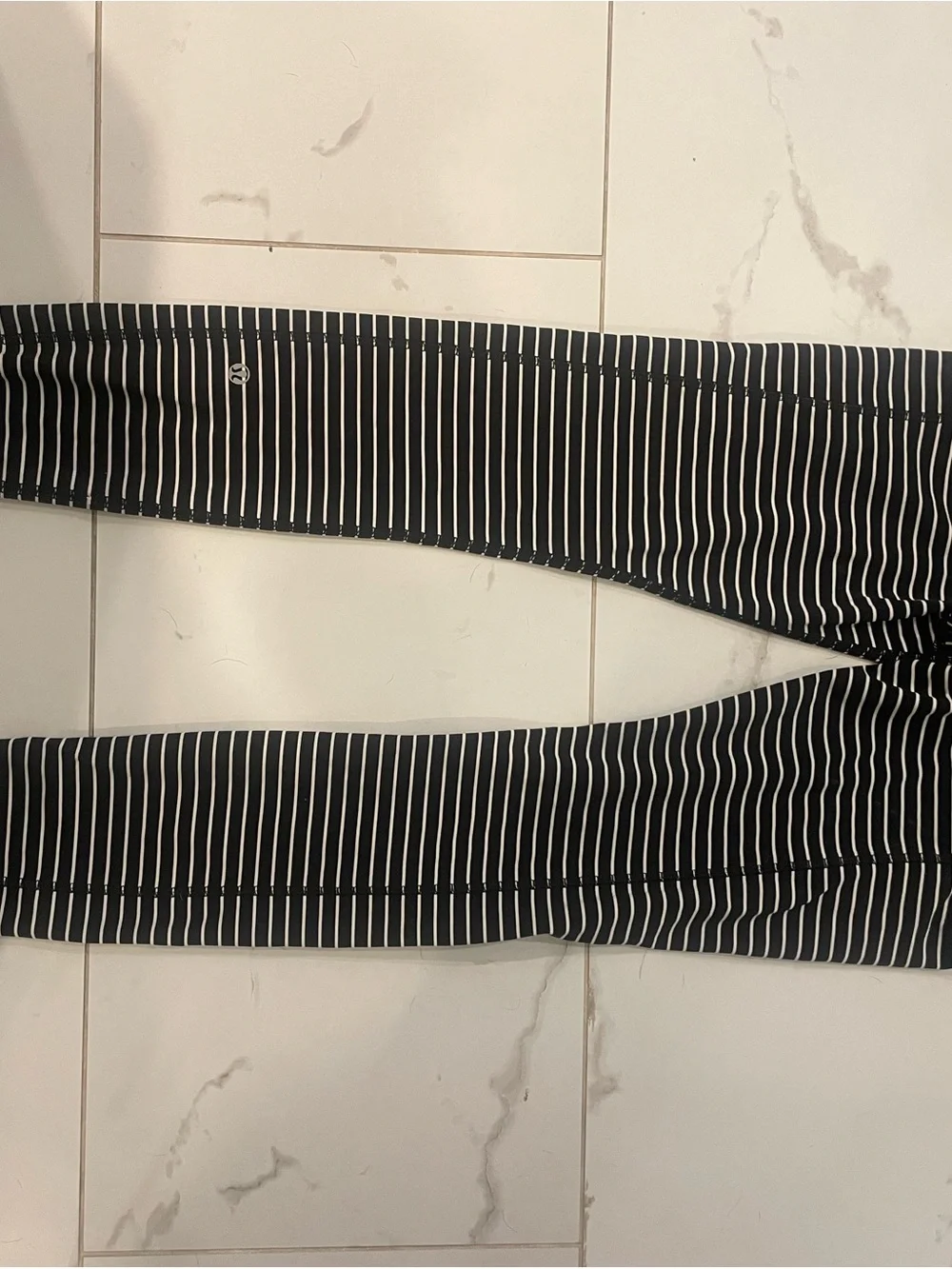lululemon athletica Black & White Striped Leggings